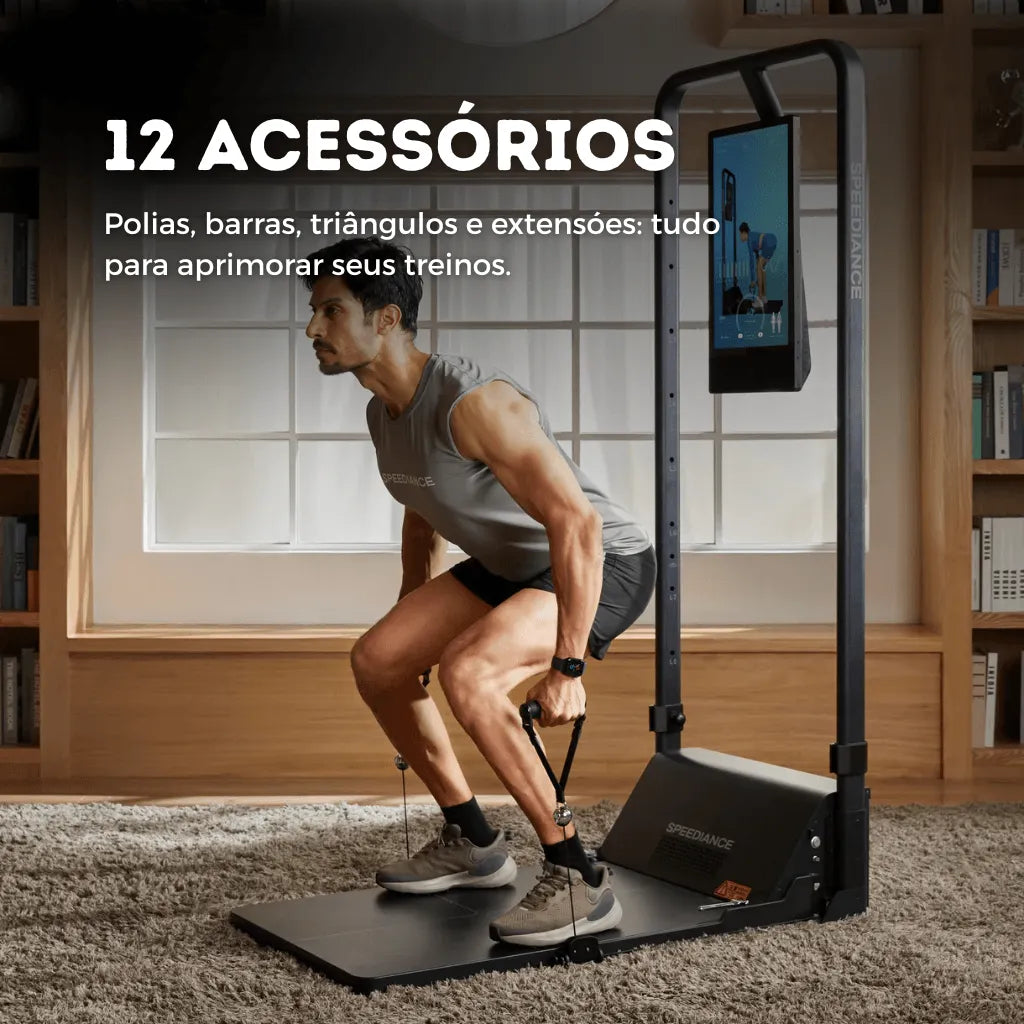 Academia em Casa Multifuncional 8 em 1 com 12 acessórios Bivolt - Com Tela - Imagem 5