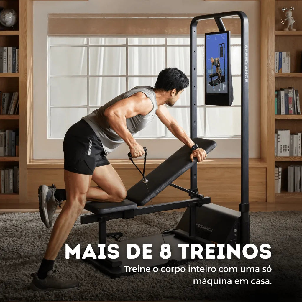 Academia em Casa Multifuncional 8 em 1 com 12 acessórios Bivolt - Com Tela - Imagem 8