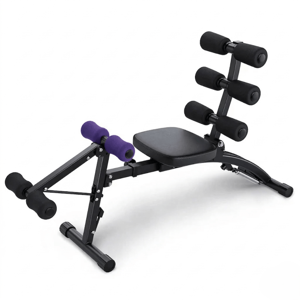 Banco Abdominal Compacto 4 em 1 para Core, Pernas e Cardio - Preto Vermelho - Imagem 11