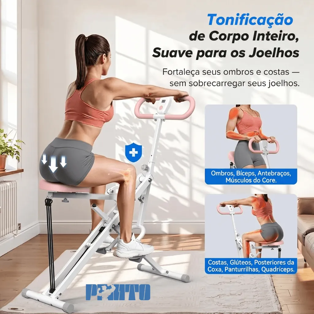 Aparelho Dobrável Squatter Fitness para Treinar em Casa - Azul - Imagem 5