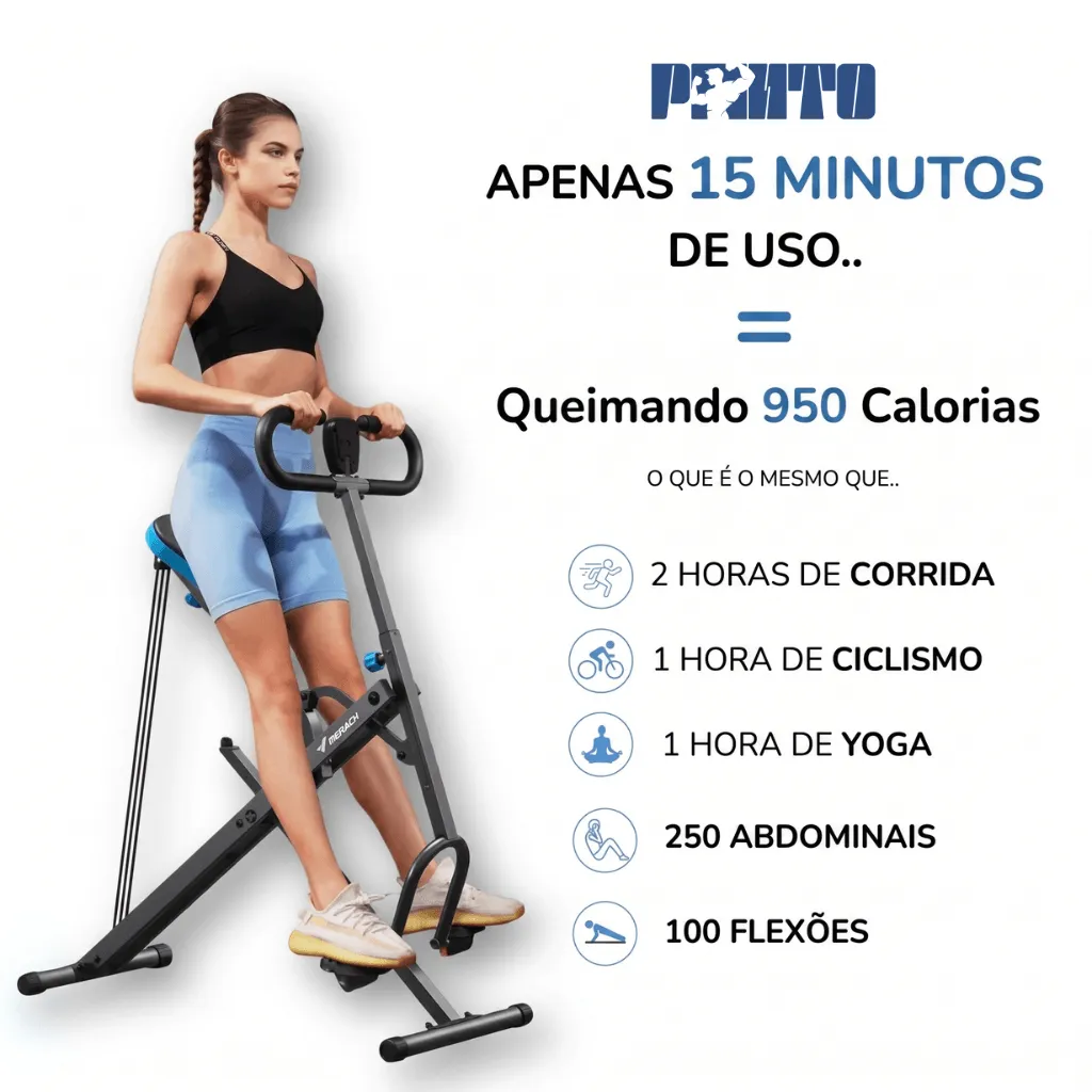 Aparelho Dobrável Squatter Fitness para Treinar em Casa - Azul - Imagem 6