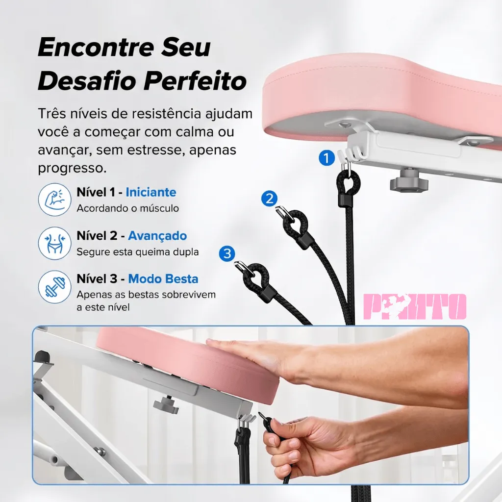 Aparelho Dobrável Squatter Fitness para Treinar em Casa - Azul - Imagem 7