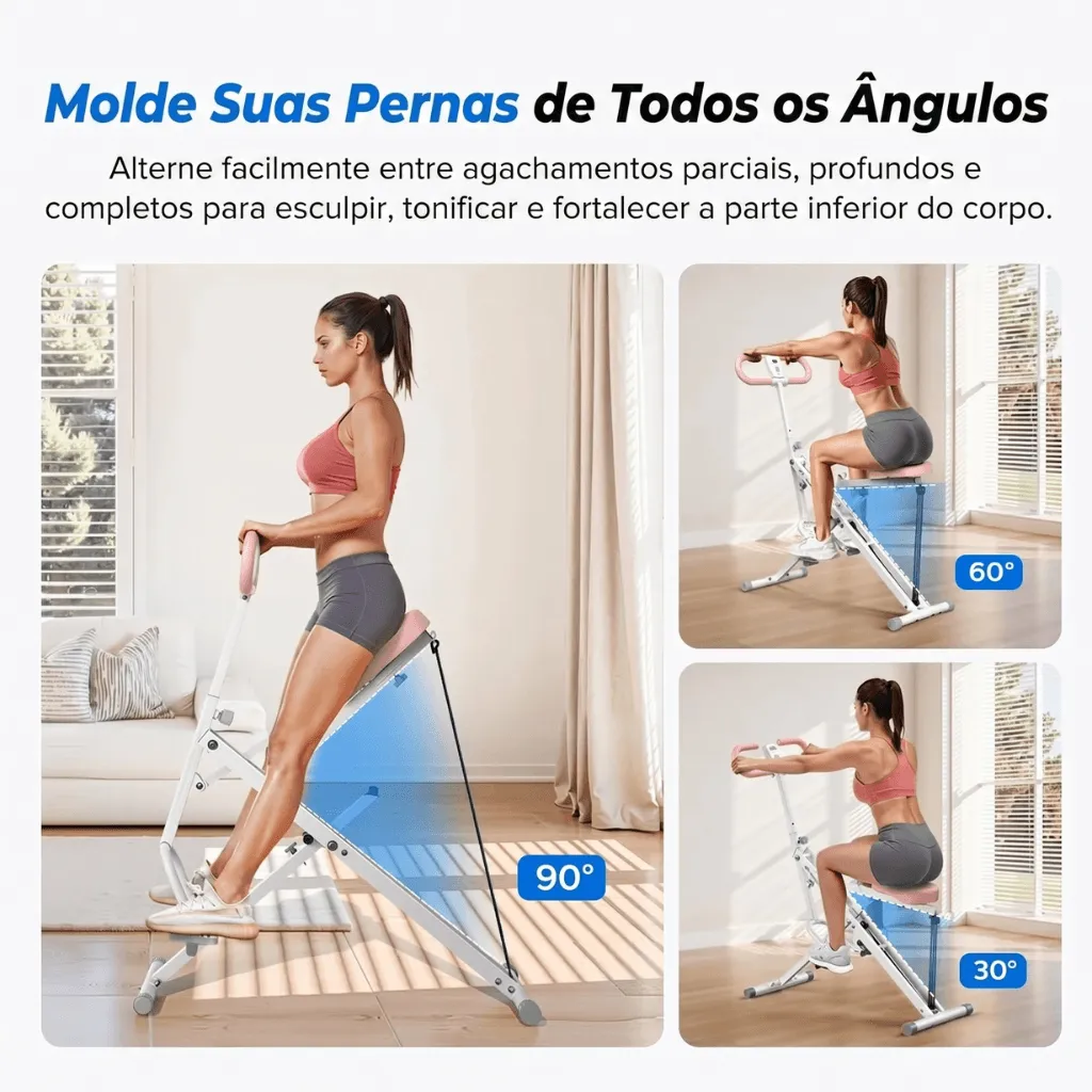 Aparelho Dobrável Squatter Fitness para Treinar em Casa - Azul - Imagem 8