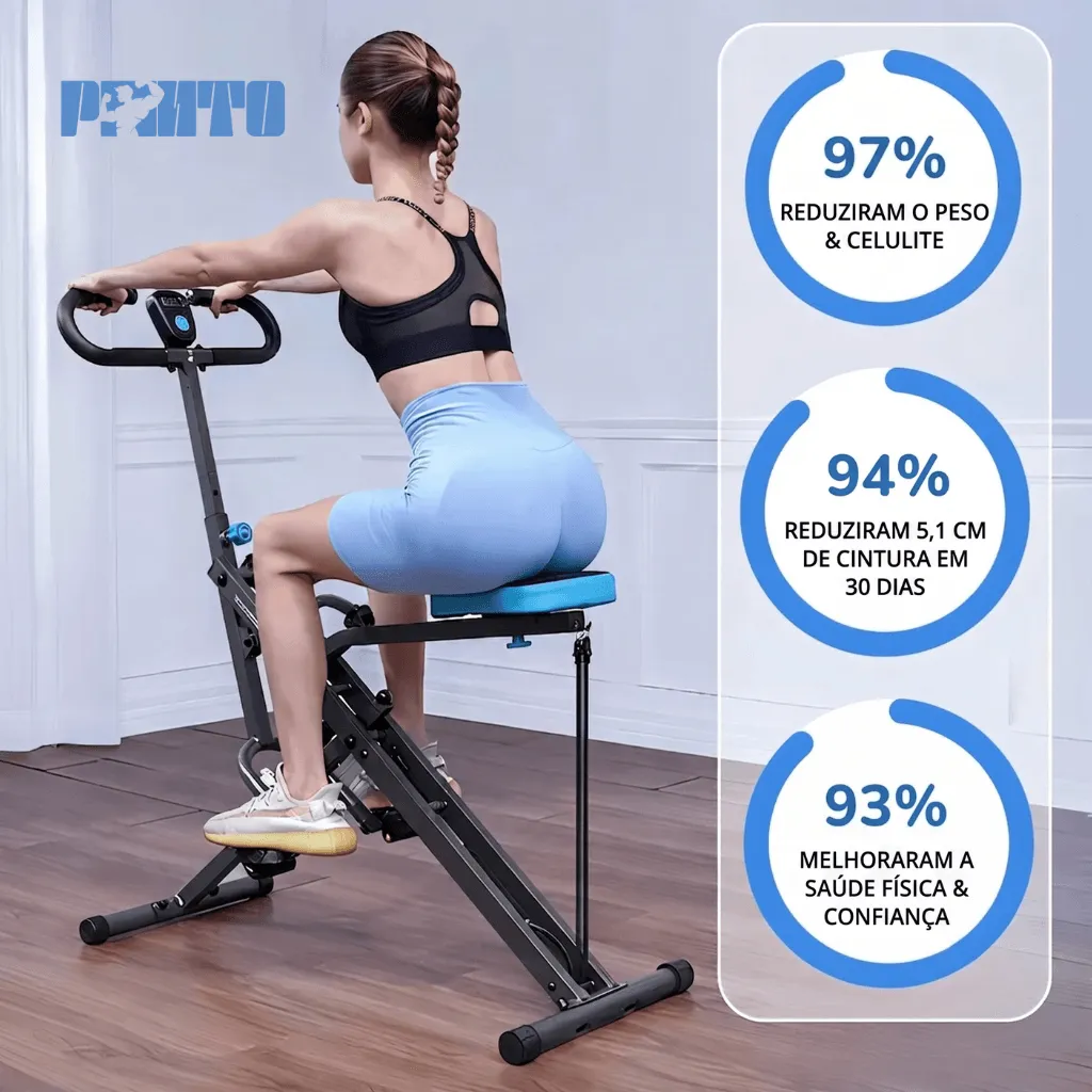 Aparelho Dobrável Squatter Fitness para Treinar em Casa - Azul - Imagem 11