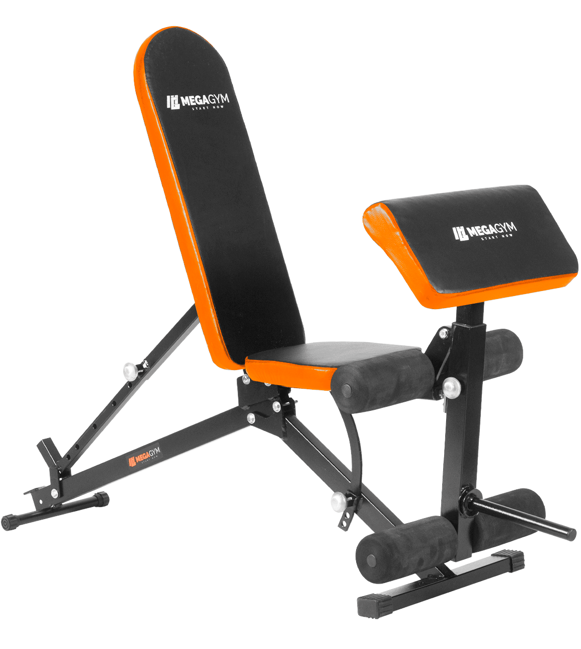 Banco 10x1 P/ Supino Com Rosca Scott Cadeira Extensora Laranja - Imagem 1