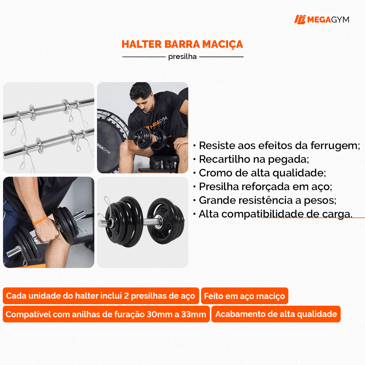 Kit Treino Com Par Halteres Barra 40cm + 24kg Anilhas Sport Pintadas - Imagem 3