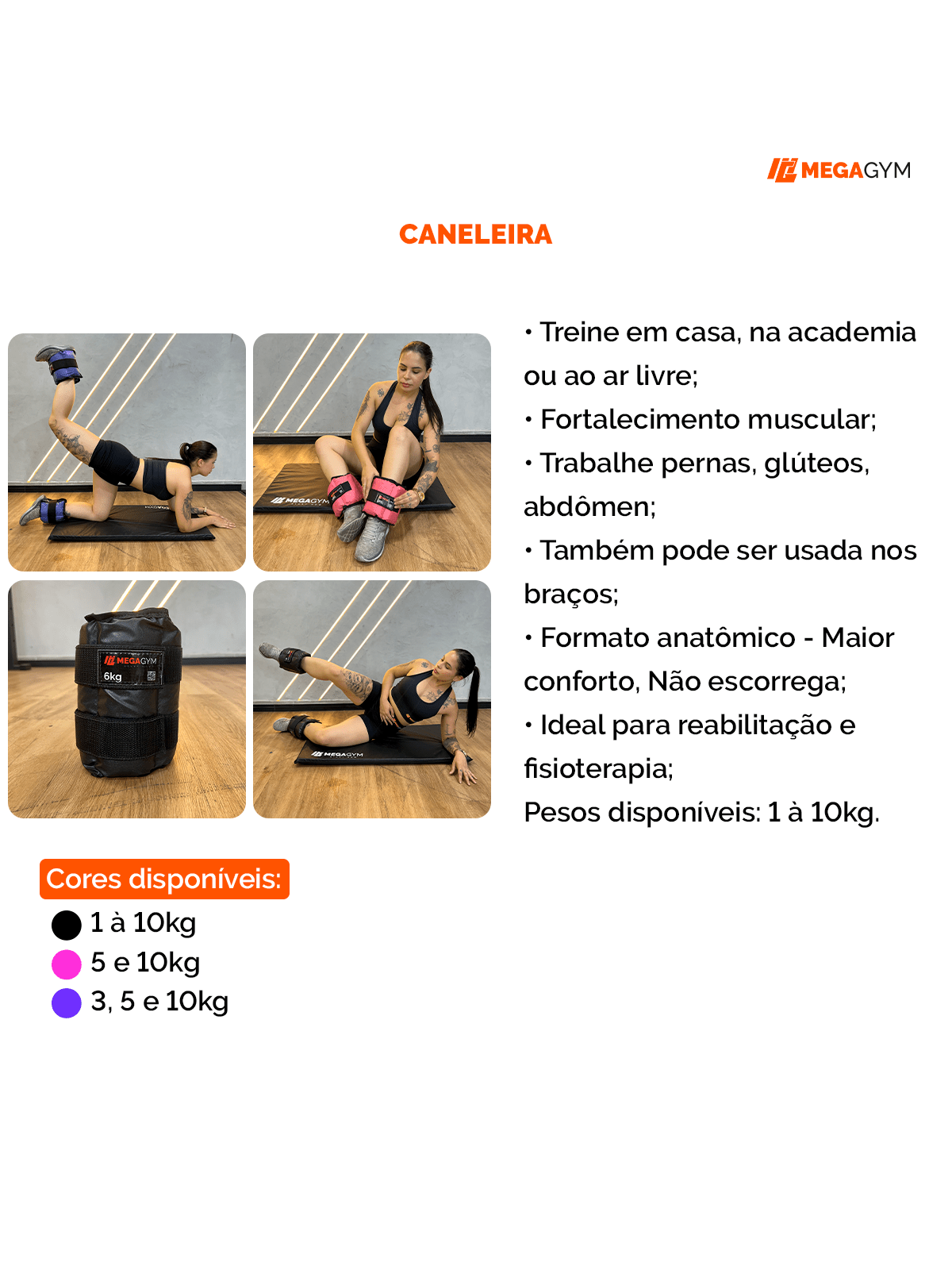Caneleiras Tornozeleiras De Peso - Imagem 5
