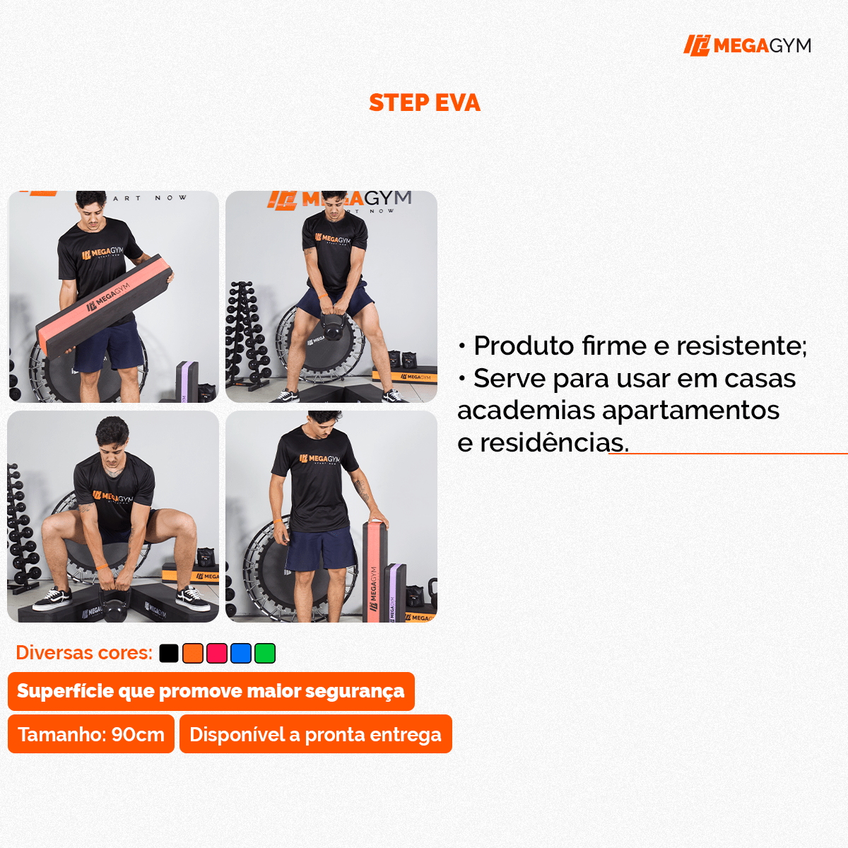 Step Profissional De EVA 90X28X14 Para Treino Aeróbico Musculação - Imagem 3