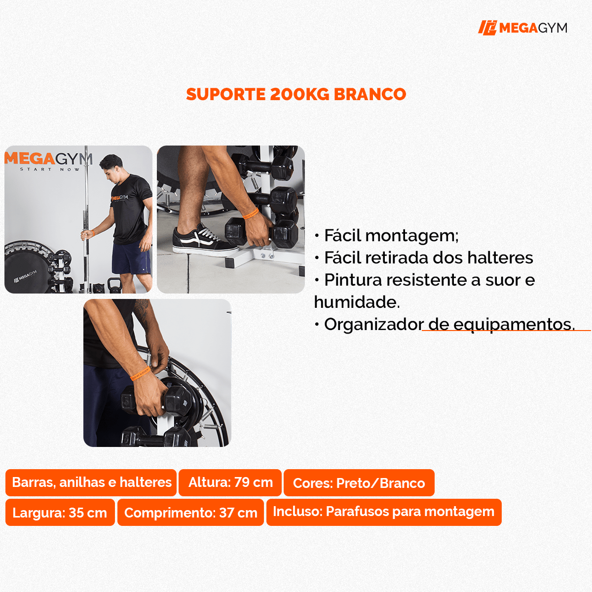 Suporte Expositor De Anilhas Barras E Halteres 200Kg - Imagem 3