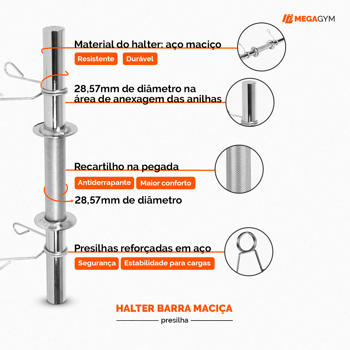 Kit Treino Musculação Par Halter Maciço + 20kg Anilha Emborrachada - Imagem 3
