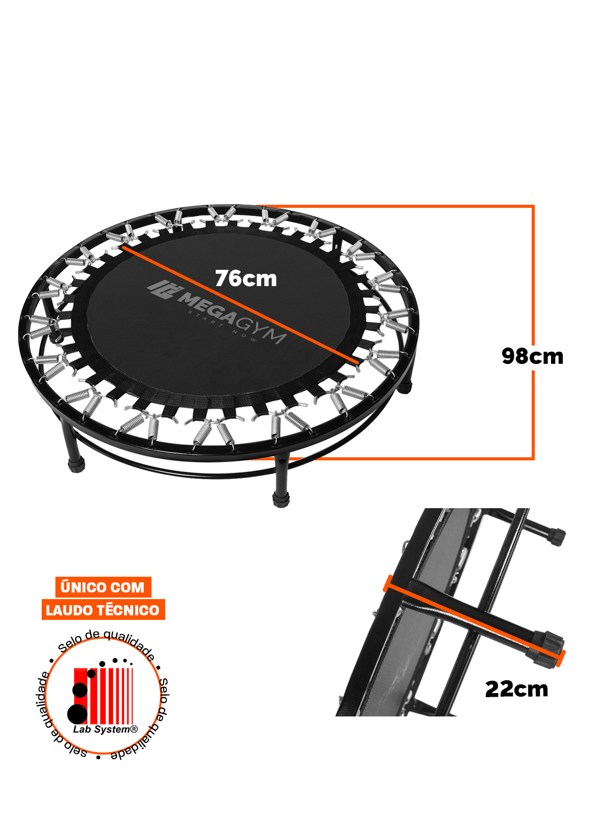 Mini Jump Trampolim Profissional 36 Molas - Imagem 5