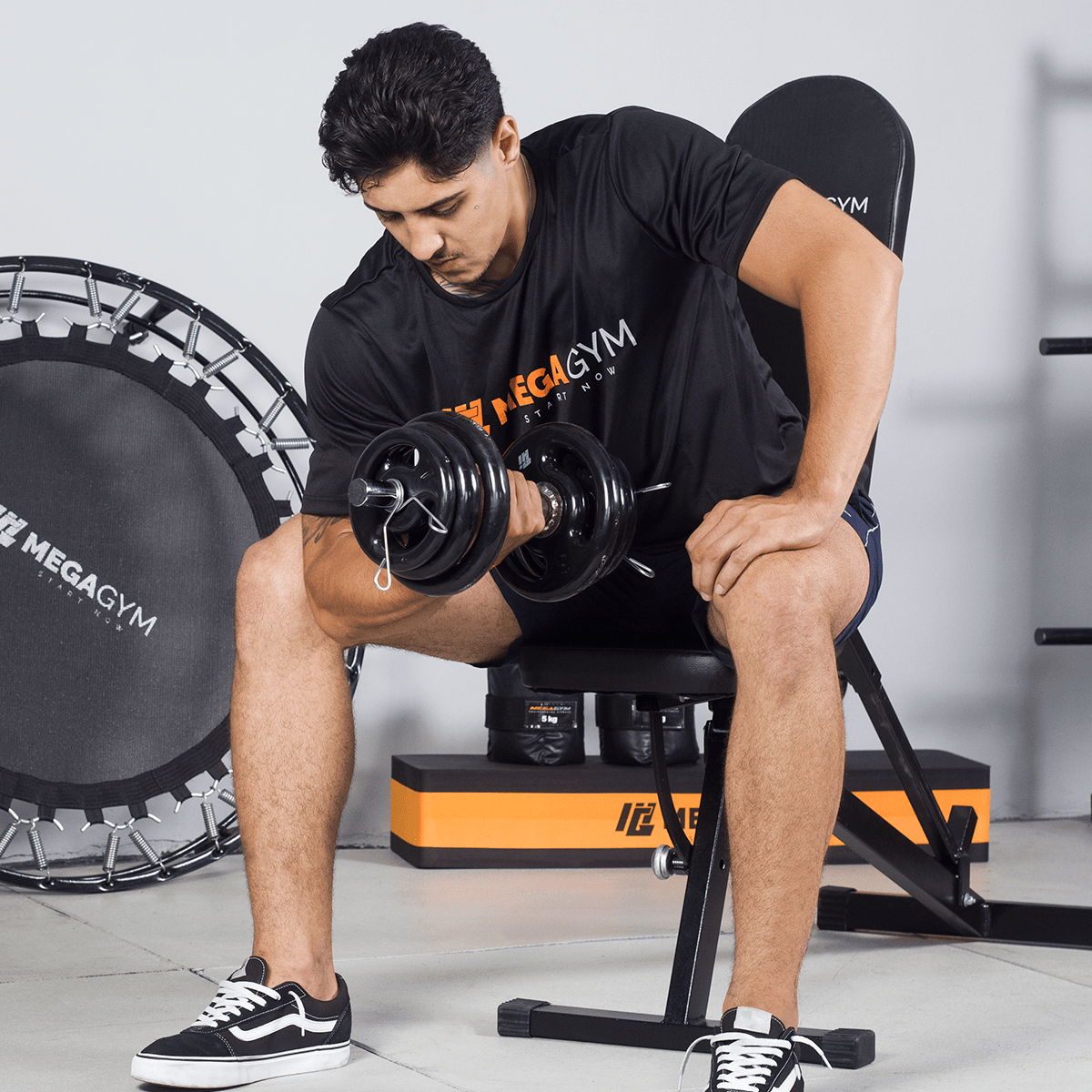 Kit Treino Musculação Par Halter Maciço + 20kg Anilha Emborrachada - Imagem 5
