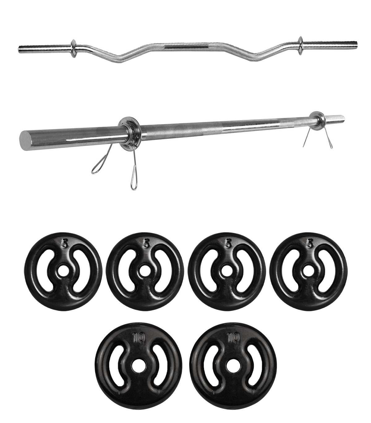 Kit Barras De Musculação + 40Kg De Anilhas + Suportes - Imagem 12