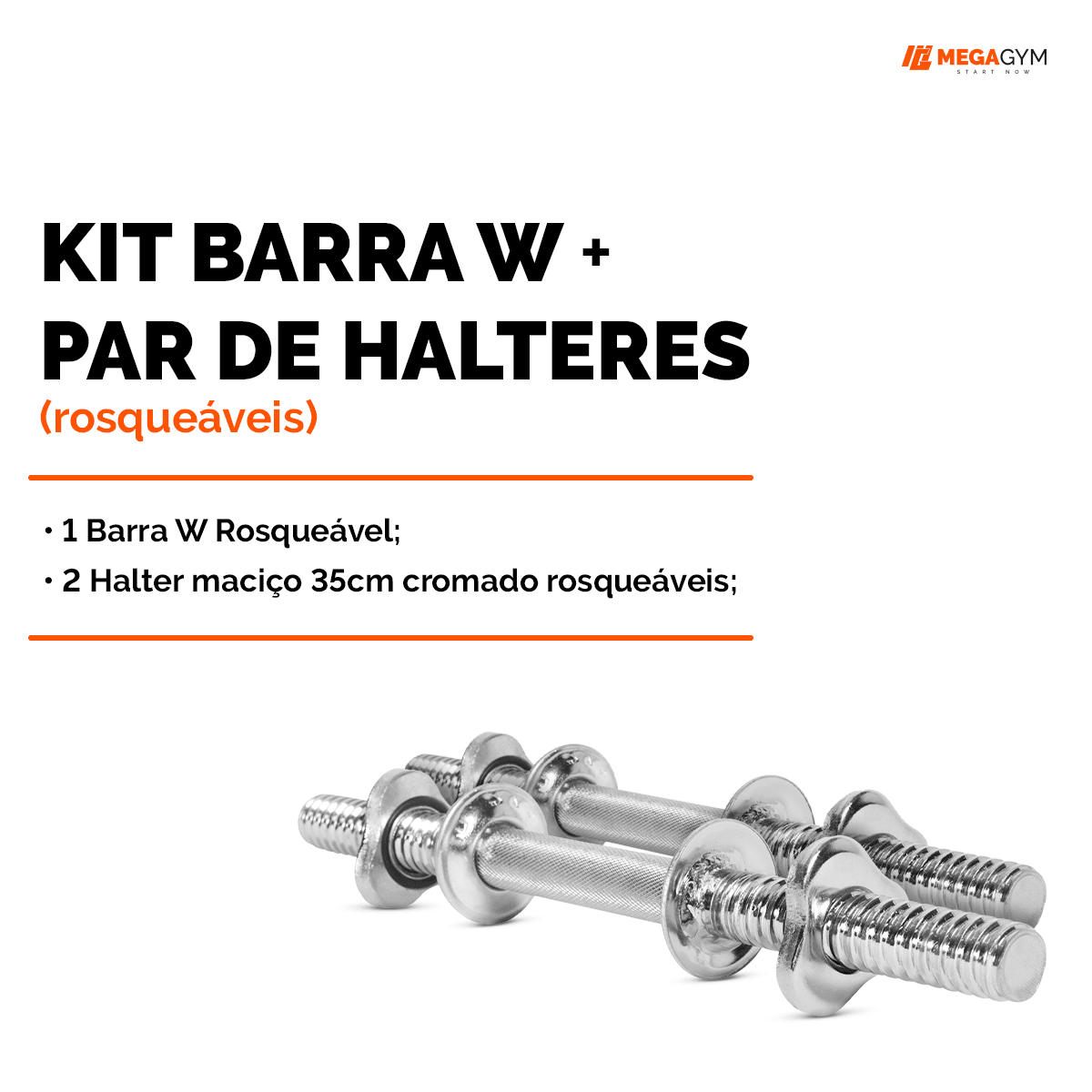 Kit Treino Com Barra W + Par Halter Barra 35cm - Imagem 11