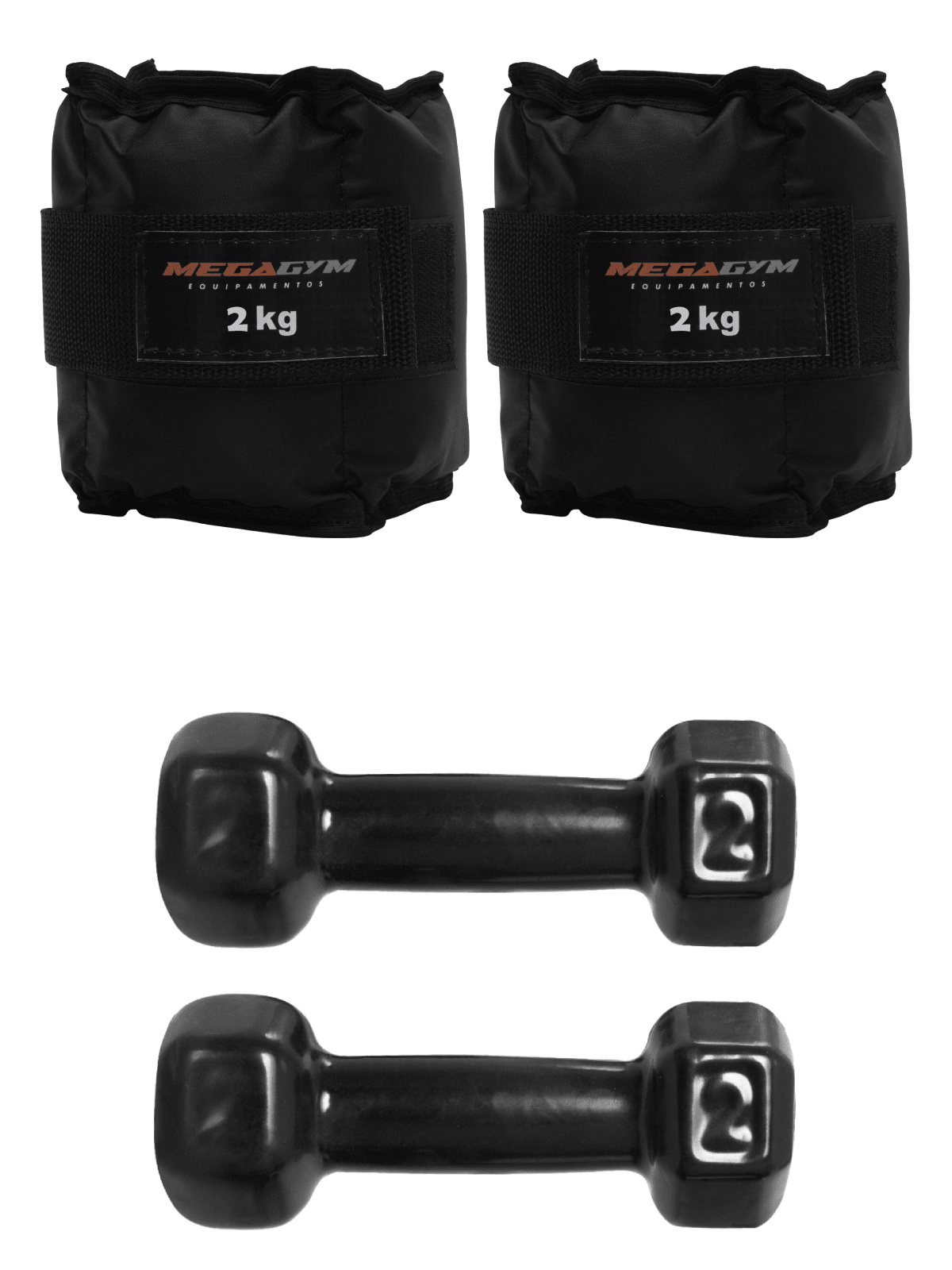 Kit Treino Funcional Halter Sextavado Emborrachado E Caneleira De Peso - Imagem 9