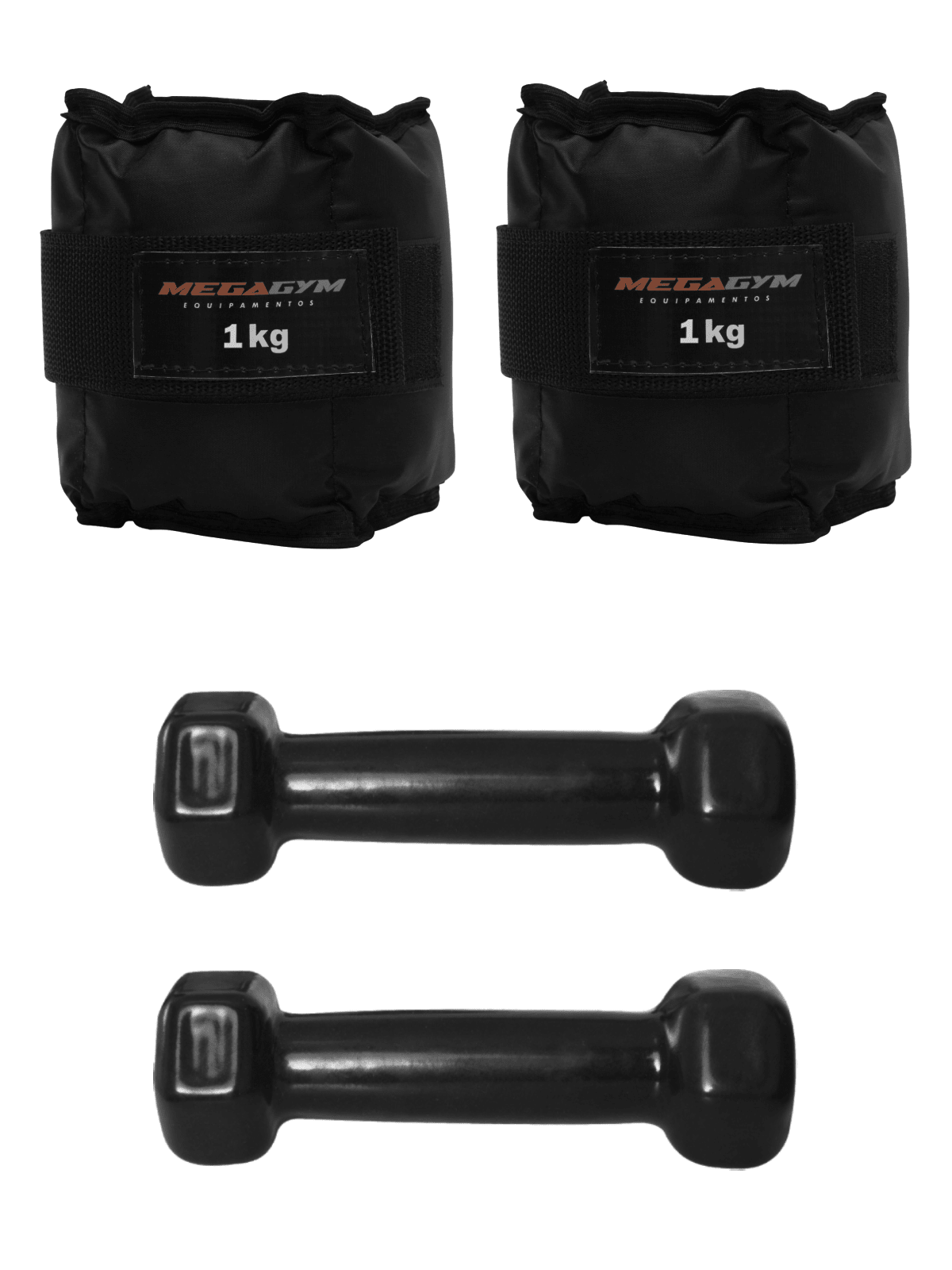 Kit Treino Funcional Halter Sextavado Emborrachado E Caneleira De Peso - Imagem 12
