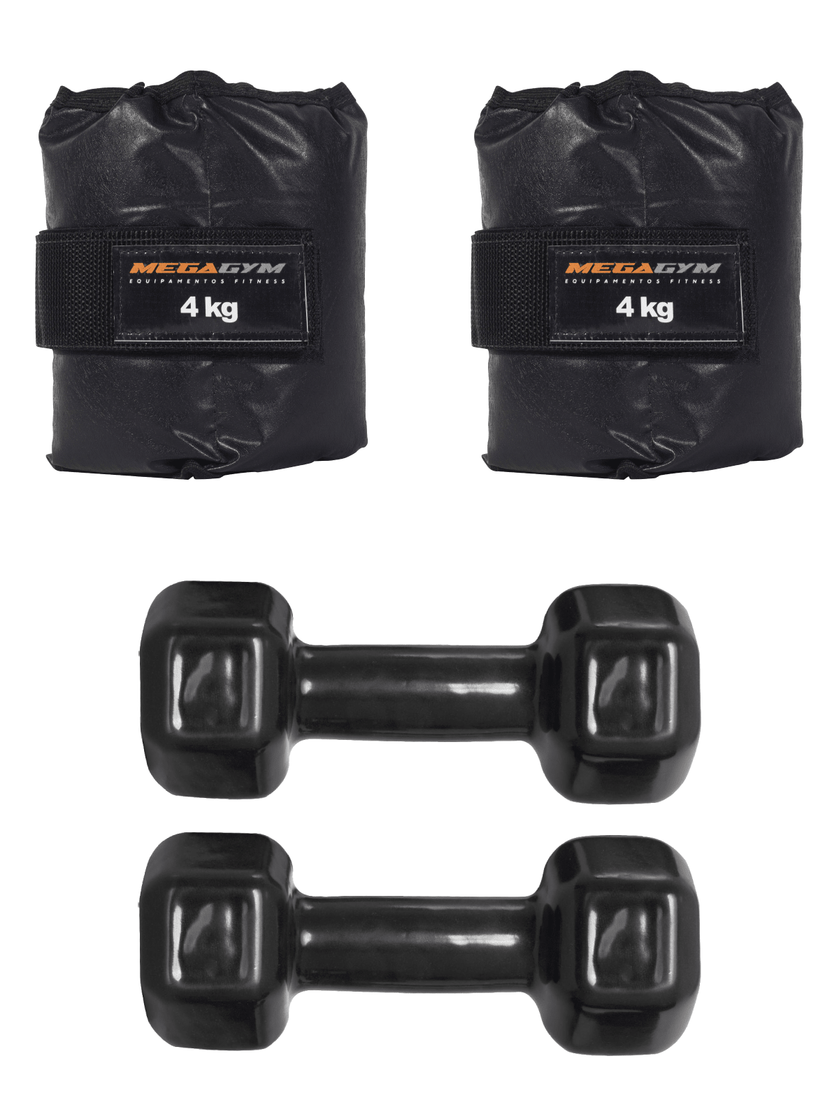 Kit Treino Funcional Halter Sextavado Emborrachado E Caneleira De Peso - Imagem 11